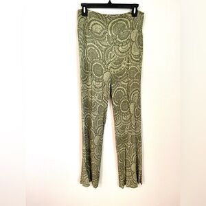 Bohemian gauze Green Patterned Women's Pants